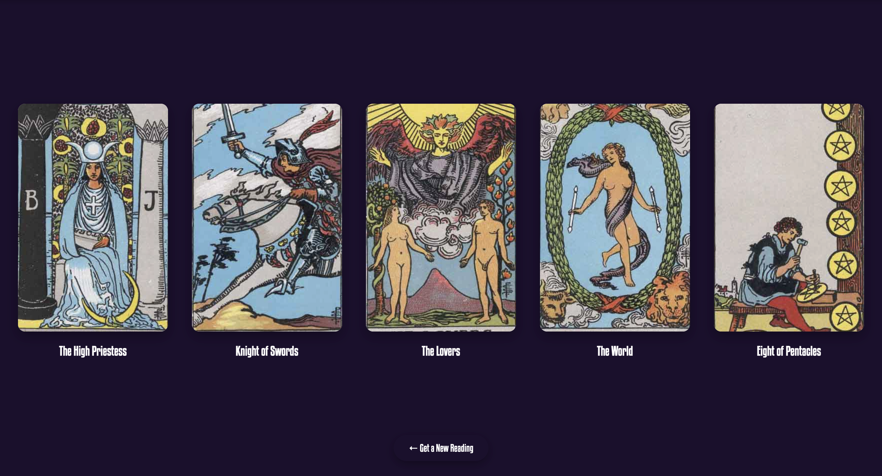 Your selected cards
